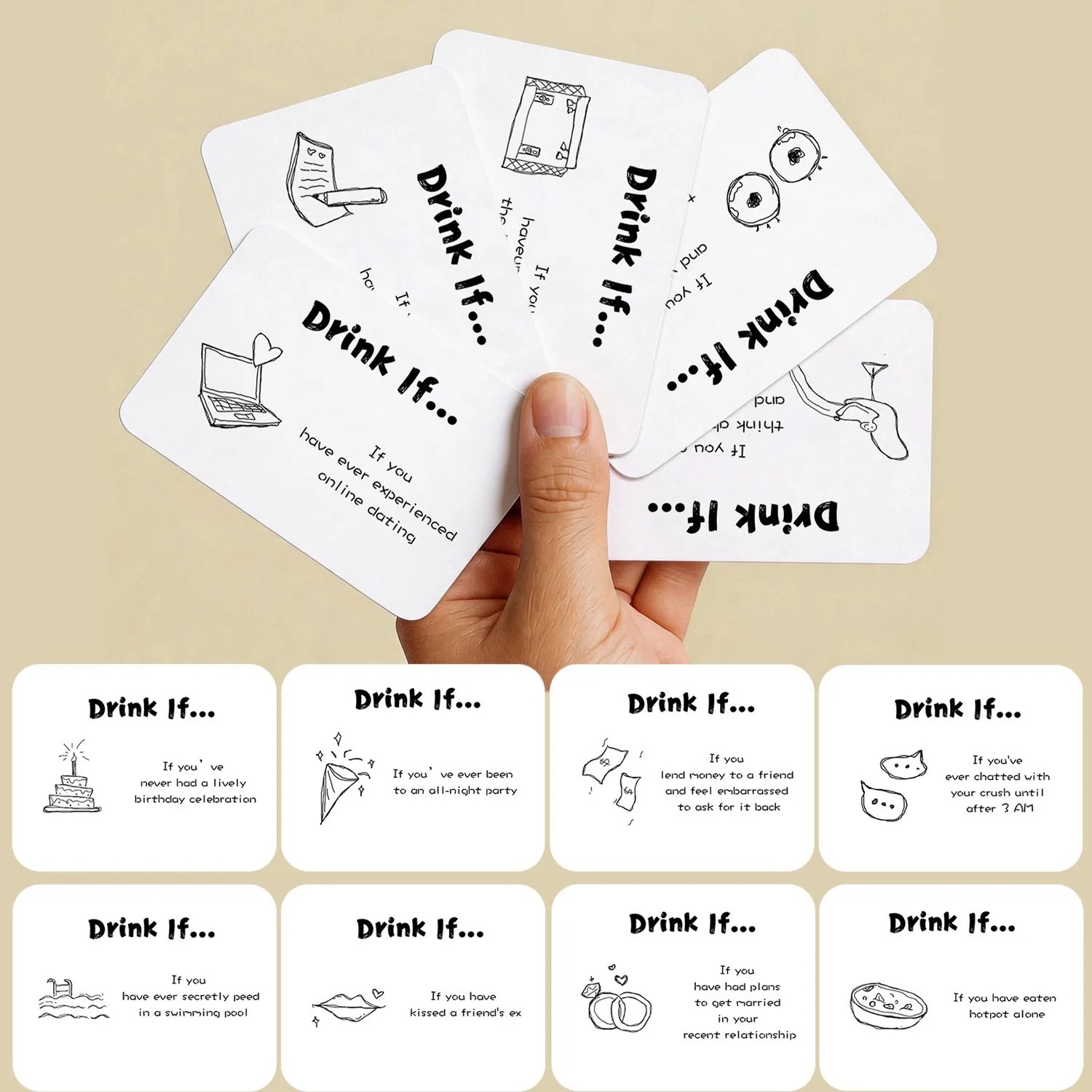 Party Games Questions For Adults - Карточки для игры «Выпей, если...» –